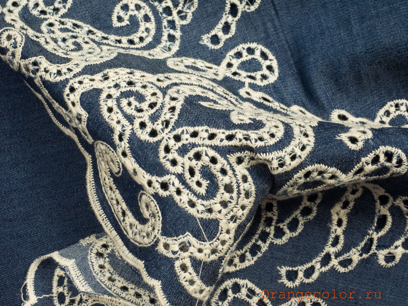 Кликните для увеличения изображения Ткань с фестонной вышивкой 5509ХПЛ