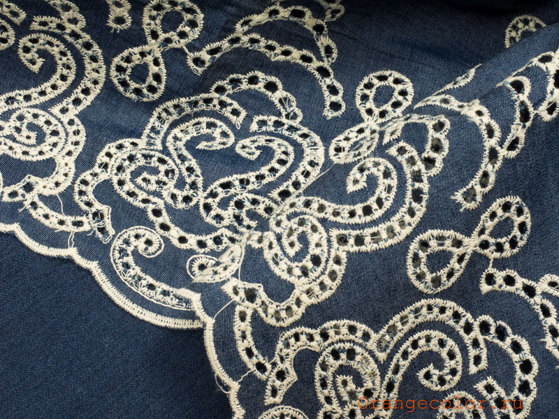 Кликните для увеличения изображения Ткань с фестонной вышивкой 5509ХПЛ