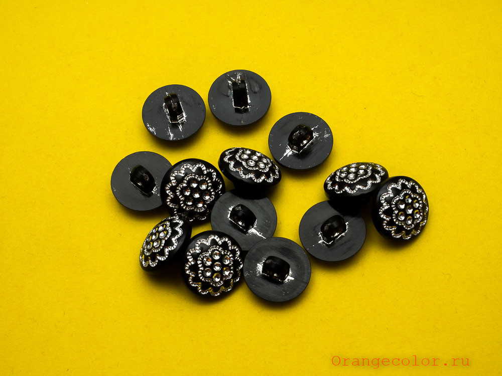 Кликните для увеличения изображения Пуговица со стразами ПУ1579-01-15