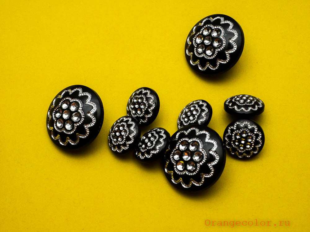Кликните для увеличения изображения Пуговица со стразами ПУ1579-01-15