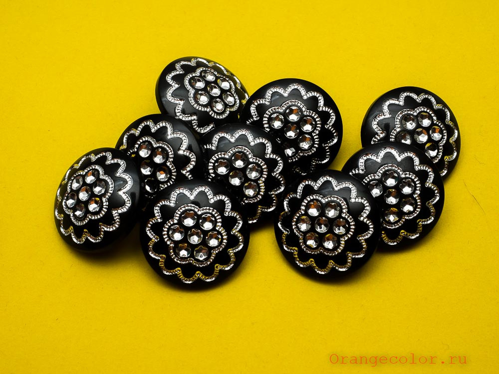 Кликните для увеличения изображения Пуговица со стразами ПУ1579-01-25