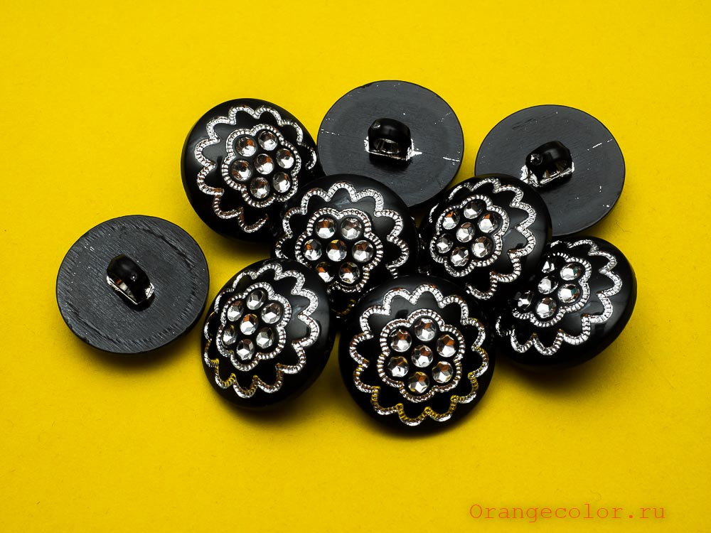 Кликните для увеличения изображения Пуговица со стразами ПУ1579-01-25