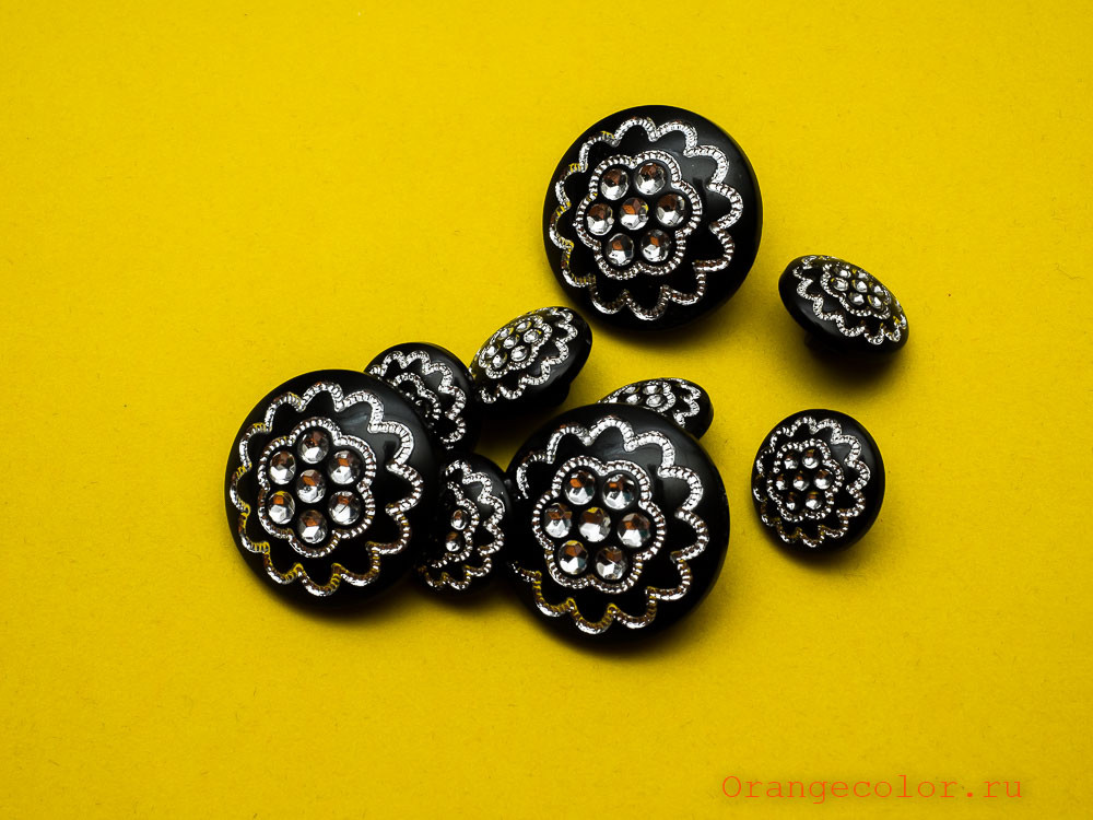 Кликните для увеличения изображения Пуговица со стразами ПУ1579-01-25