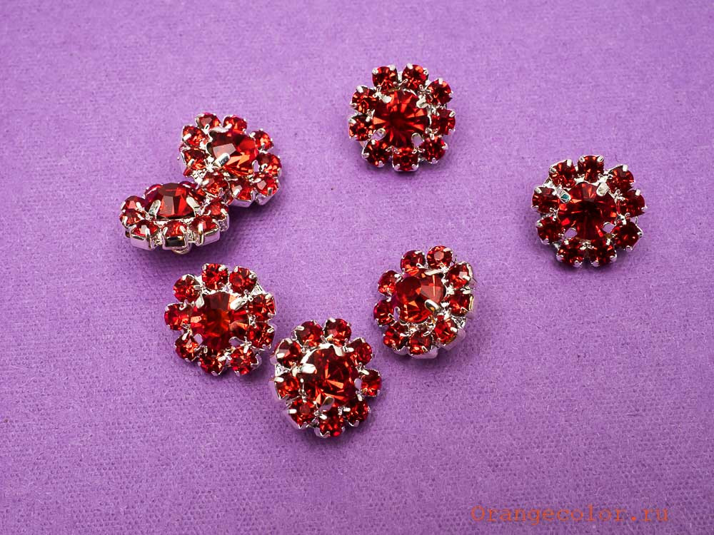 Кликните для увеличения изображения Пуговица со стразами ПУ1585-02-12