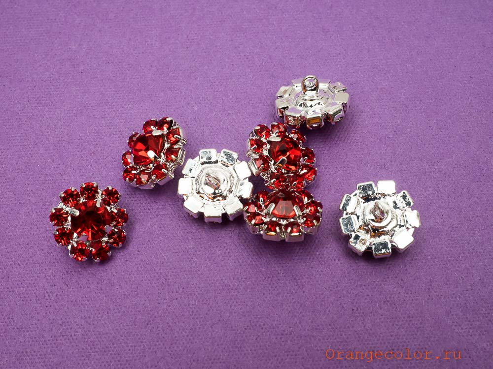 Кликните для увеличения изображения Пуговица со стразами ПУ1585-02-12