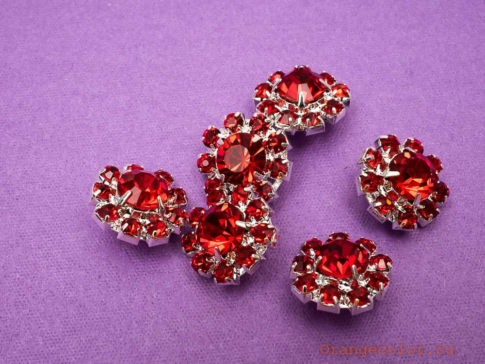 Кликните для увеличения изображения Пуговица со стразами ПУ1585-02-16