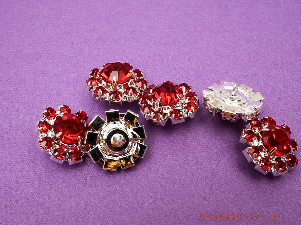 Кликните для увеличения изображения Пуговица со стразами ПУ1585-02-16