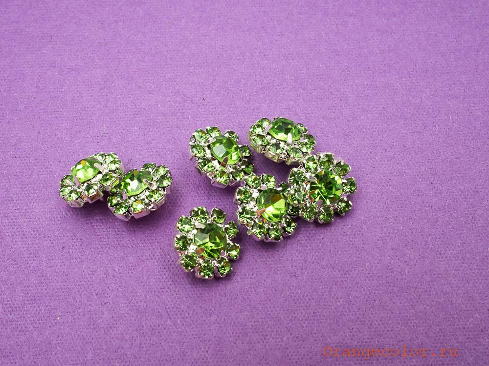 Кликните для увеличения изображения Пуговица со стразами ПУ1585-04-12