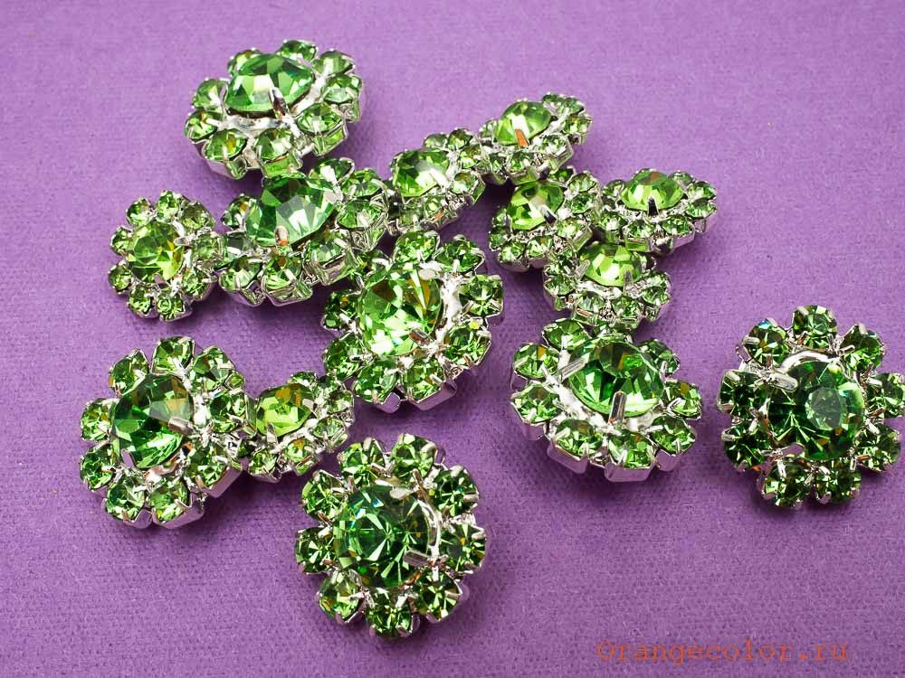 Кликните для увеличения изображения Пуговица со стразами ПУ1585-04-12