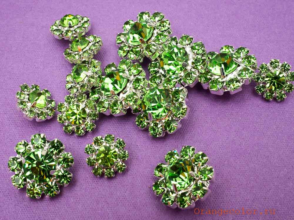 Кликните для увеличения изображения Пуговица со стразами ПУ1585-04-16