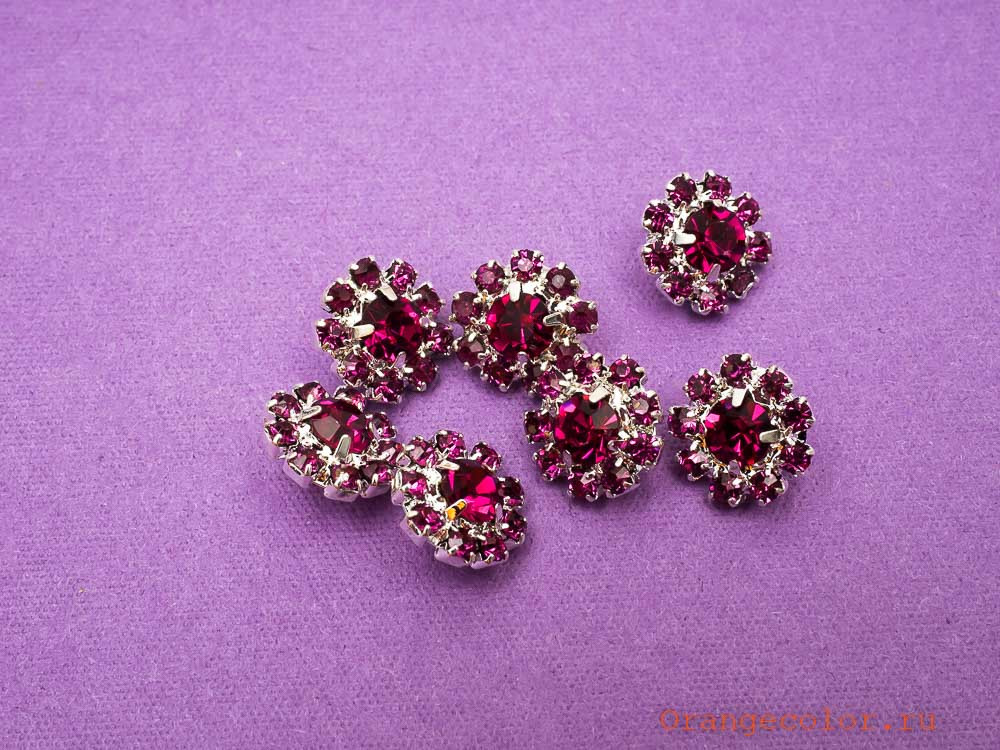 Кликните для увеличения изображения Пуговица со стразами ПУ1585-05-12