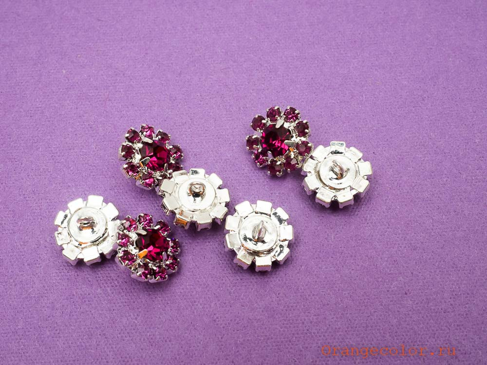 Кликните для увеличения изображения Пуговица со стразами ПУ1585-05-12