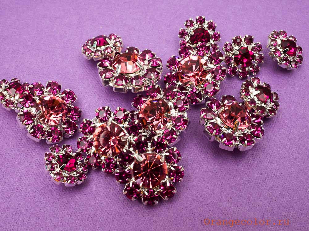 Кликните для увеличения изображения Пуговица со стразами ПУ1585-05-12