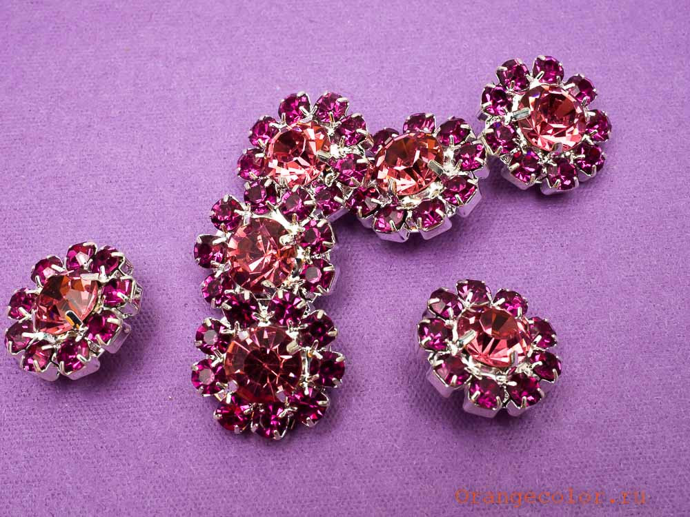 Кликните для увеличения изображения Пуговица со стразами ПУ1585-05-16