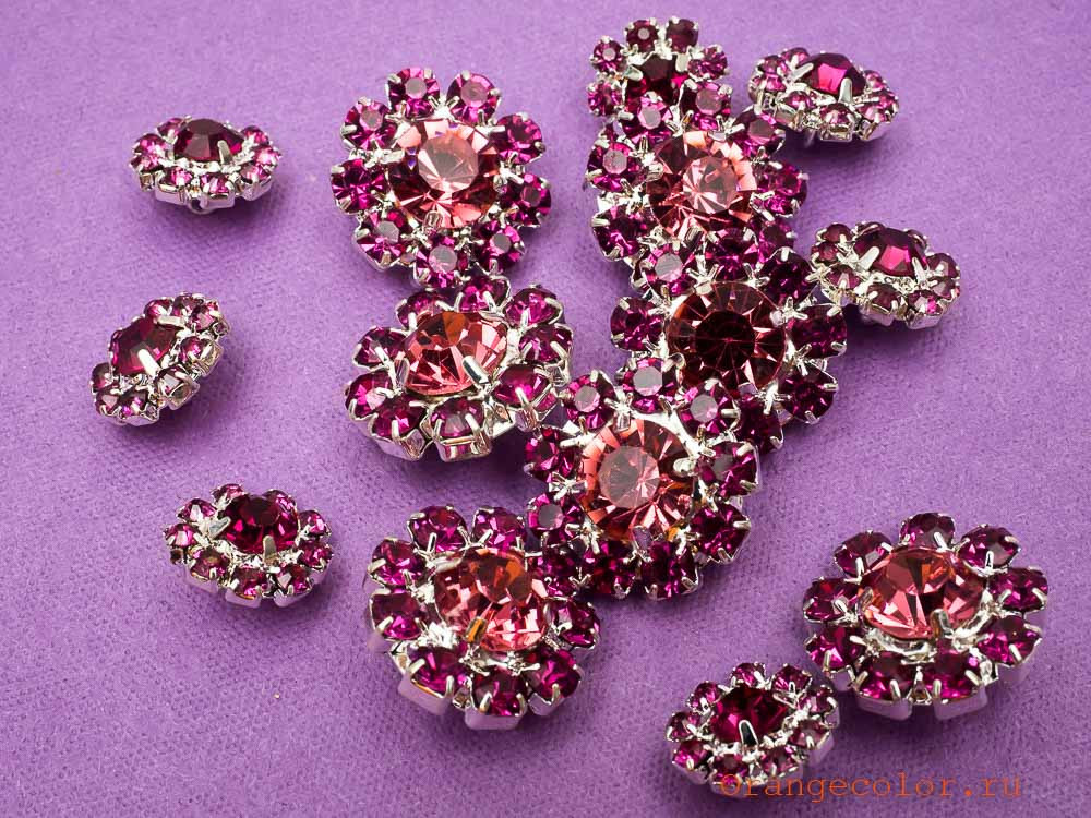 Кликните для увеличения изображения Пуговица со стразами ПУ1585-05-16