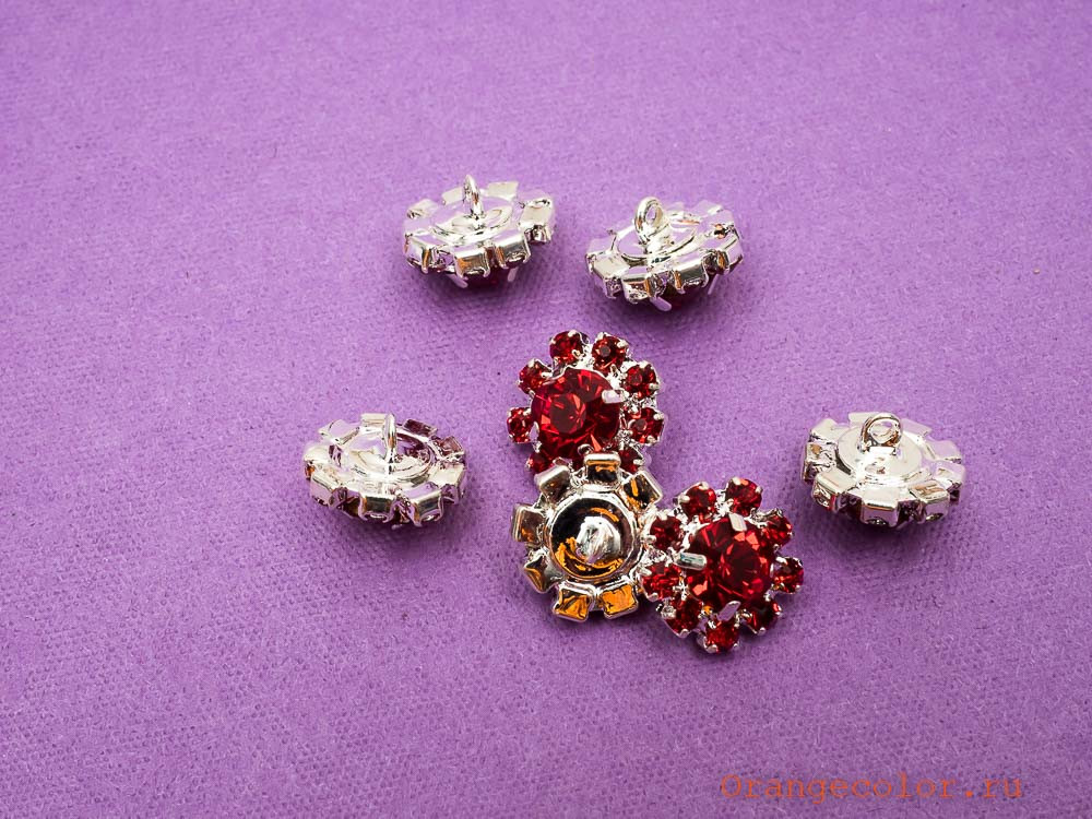Кликните для увеличения изображения Пуговица со стразами ПУ1585-06-12