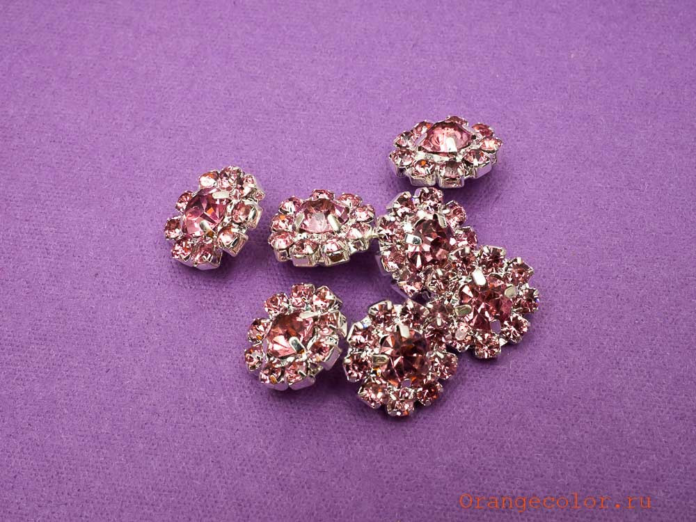 Кликните для увеличения изображения Пуговица со стразами ПУ1585-07-12