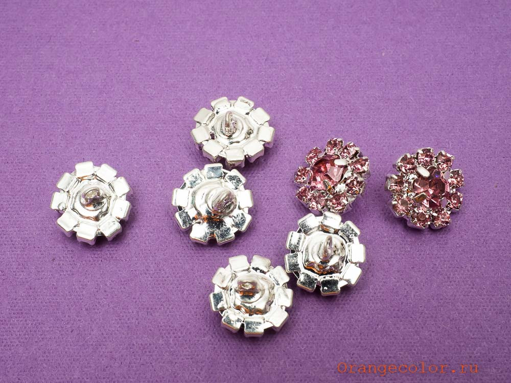 Кликните для увеличения изображения Пуговица со стразами ПУ1585-07-12