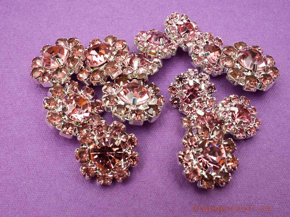 Кликните для увеличения изображения Пуговица со стразами ПУ1585-07-12