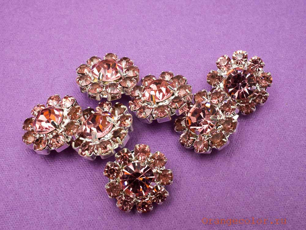 Кликните для увеличения изображения Пуговица со стразами ПУ1585-07-16