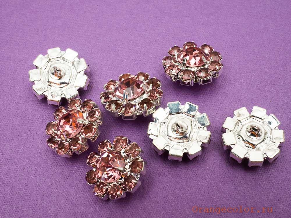 Кликните для увеличения изображения Пуговица со стразами ПУ1585-07-16