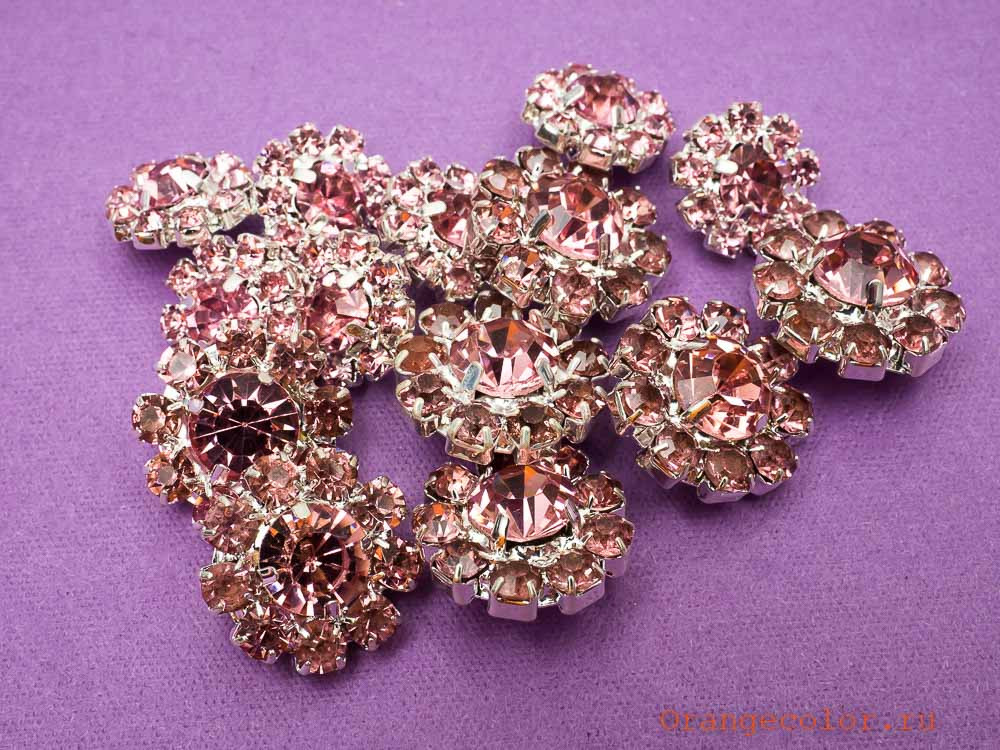 Кликните для увеличения изображения Пуговица со стразами ПУ1585-07-16