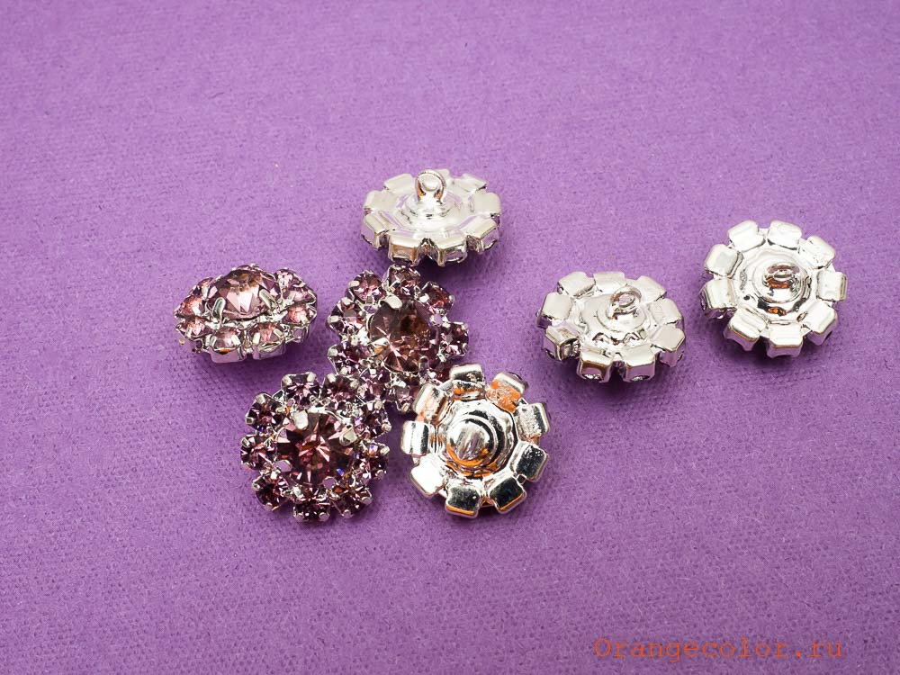 Кликните для увеличения изображения Пуговица со стразами ПУ1585-09-12