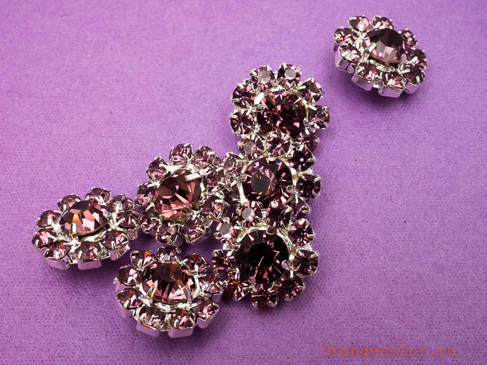 Кликните для увеличения изображения Пуговица со стразами ПУ1585-09-16