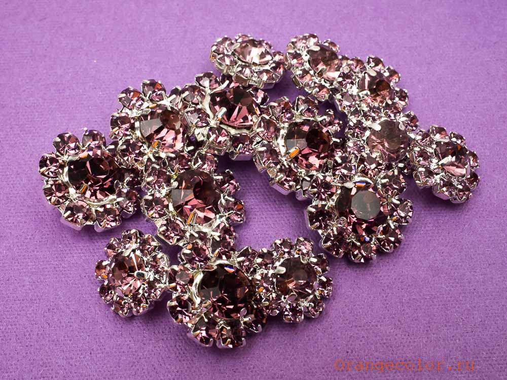 Кликните для увеличения изображения Пуговица со стразами ПУ1585-09-16