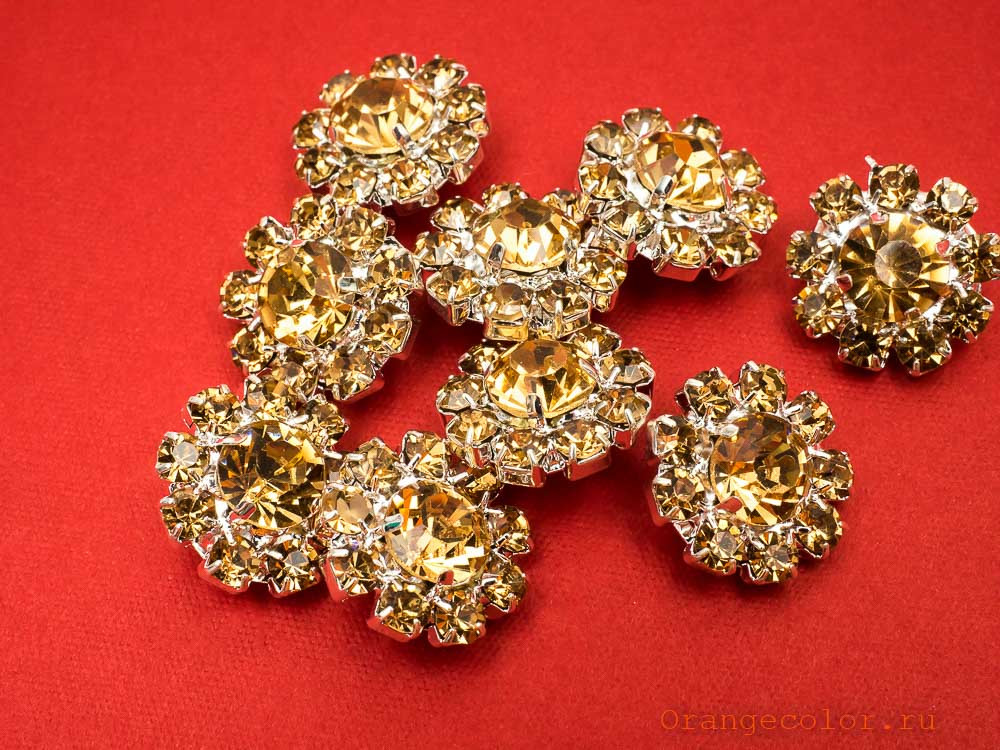 Кликните для увеличения изображения Пуговица со стразами ПУ1585-10-16
