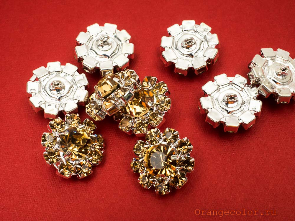 Кликните для увеличения изображения Пуговица со стразами ПУ1585-10-16