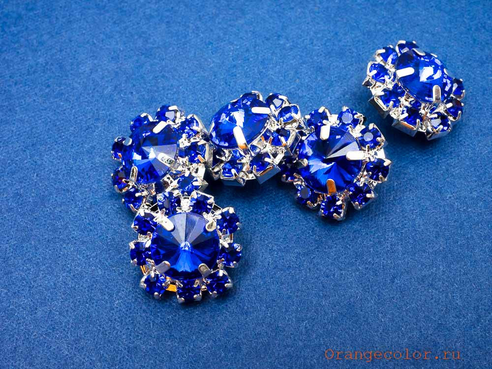 Кликните для увеличения изображения Пуговица со стразами ПУ1587-07-18