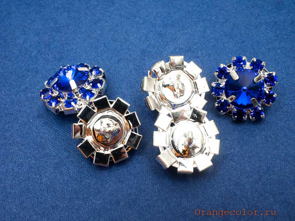 Кликните для увеличения изображения Пуговица со стразами ПУ1587-07-18