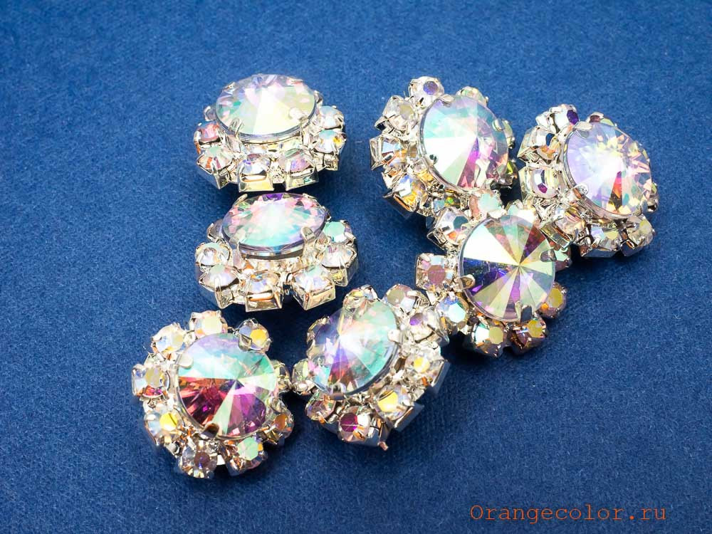 Кликните для увеличения изображения Пуговица со стразами ПУ1587-08-18