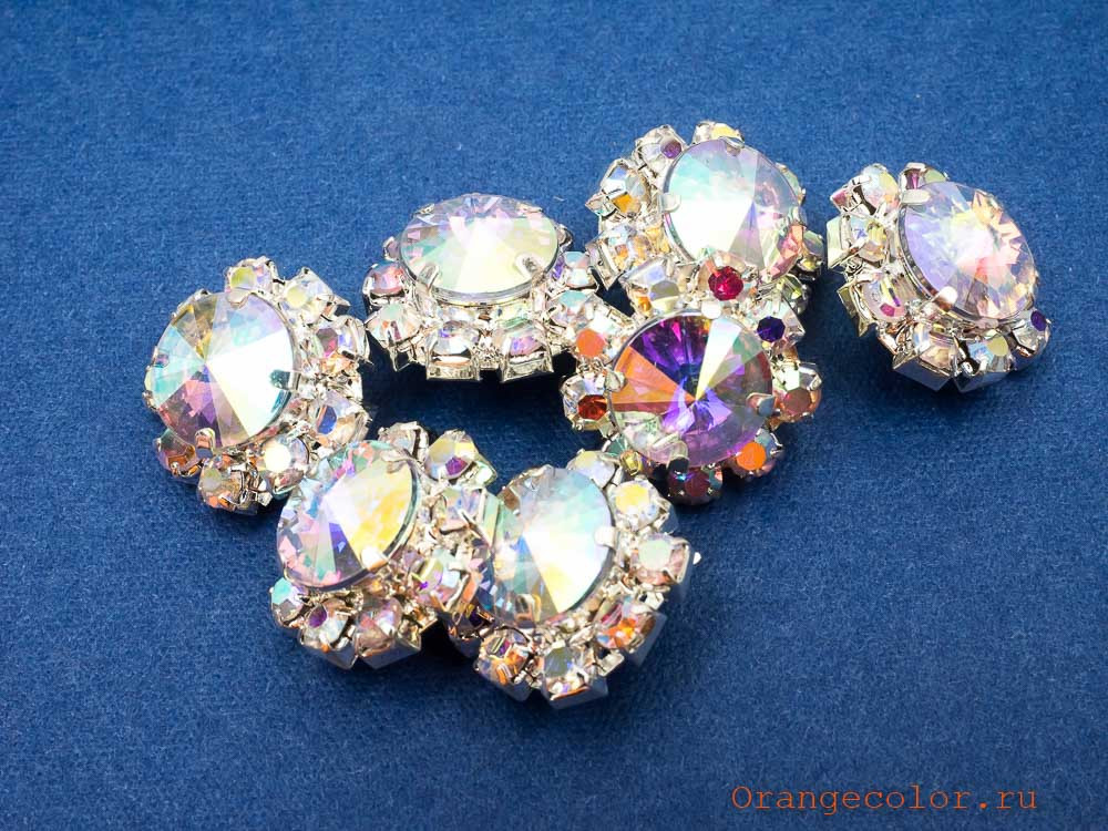 Кликните для увеличения изображения Пуговица со стразами ПУ1587-08-18