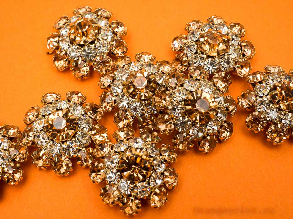 Кликните для увеличения изображения Пуговица со стразами ПУ1589-07-23