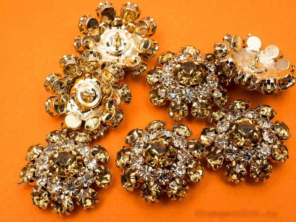 Кликните для увеличения изображения Пуговица со стразами ПУ1589-09-23