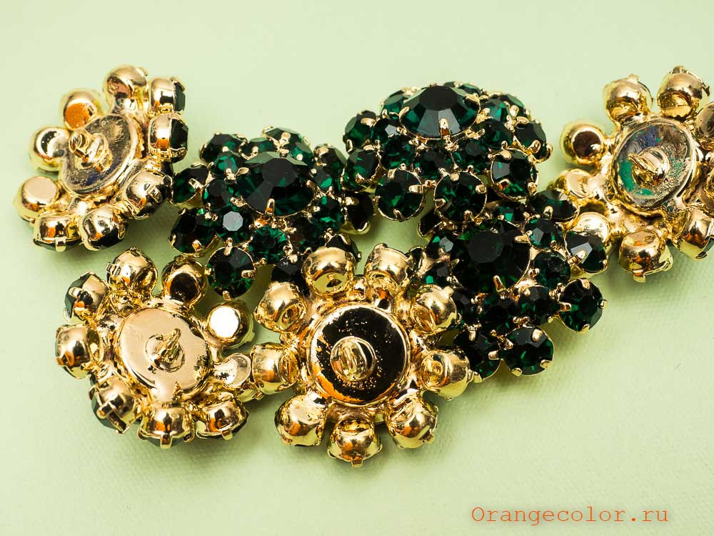 Пуговица со стразами ПУ1590-01-23