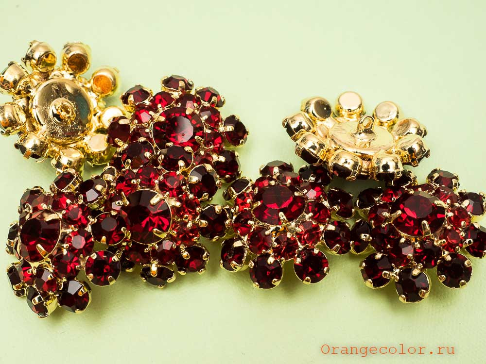 Кликните для увеличения изображения Пуговица со стразами ПУ1590-02-23