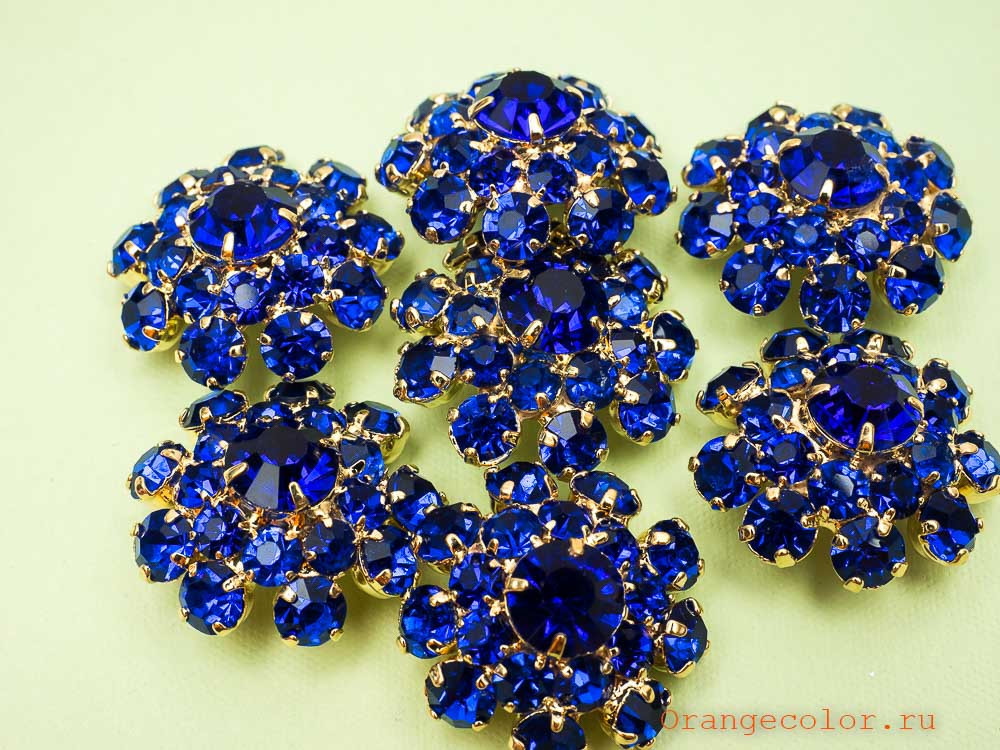 Кликните для увеличения изображения Пуговица со стразами ПУ1590-03-23