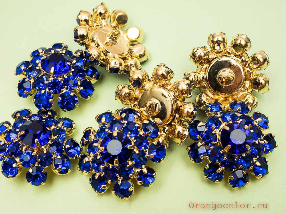 Кликните для увеличения изображения Пуговица со стразами ПУ1590-03-23