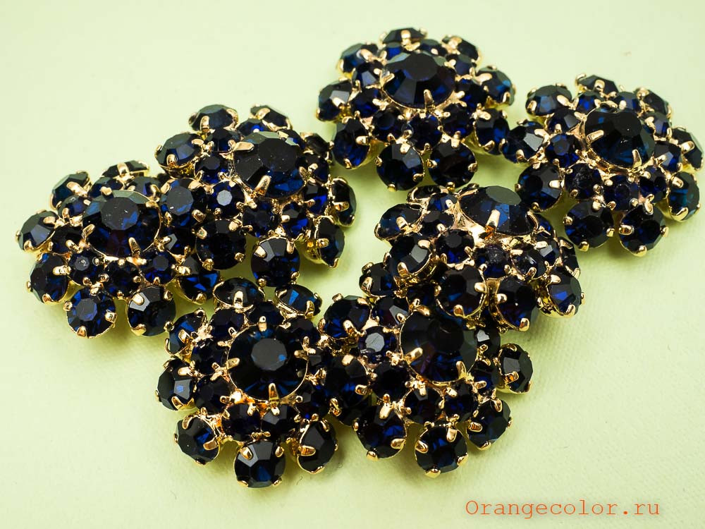 Кликните для увеличения изображения Пуговица со стразами ПУ1590-04-23