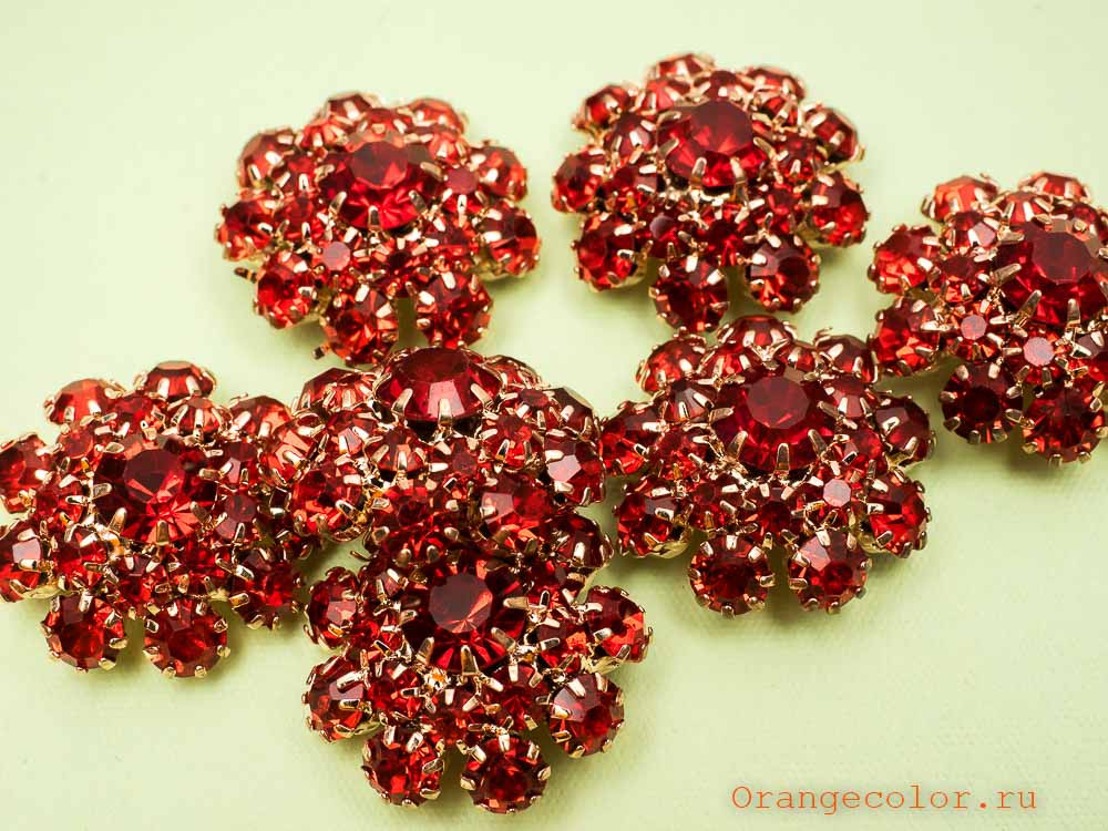 Кликните для увеличения изображения Пуговица со стразами ПУ1592-01-23