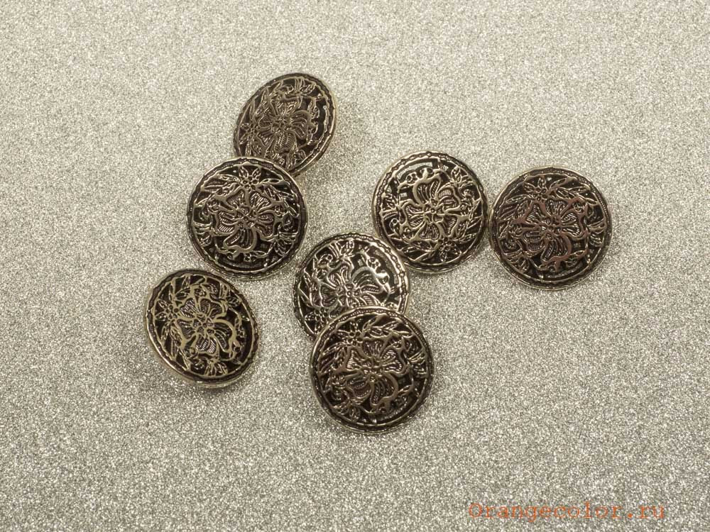 Кликните для увеличения изображения Пуговица с цветами ПУ1603-01-18