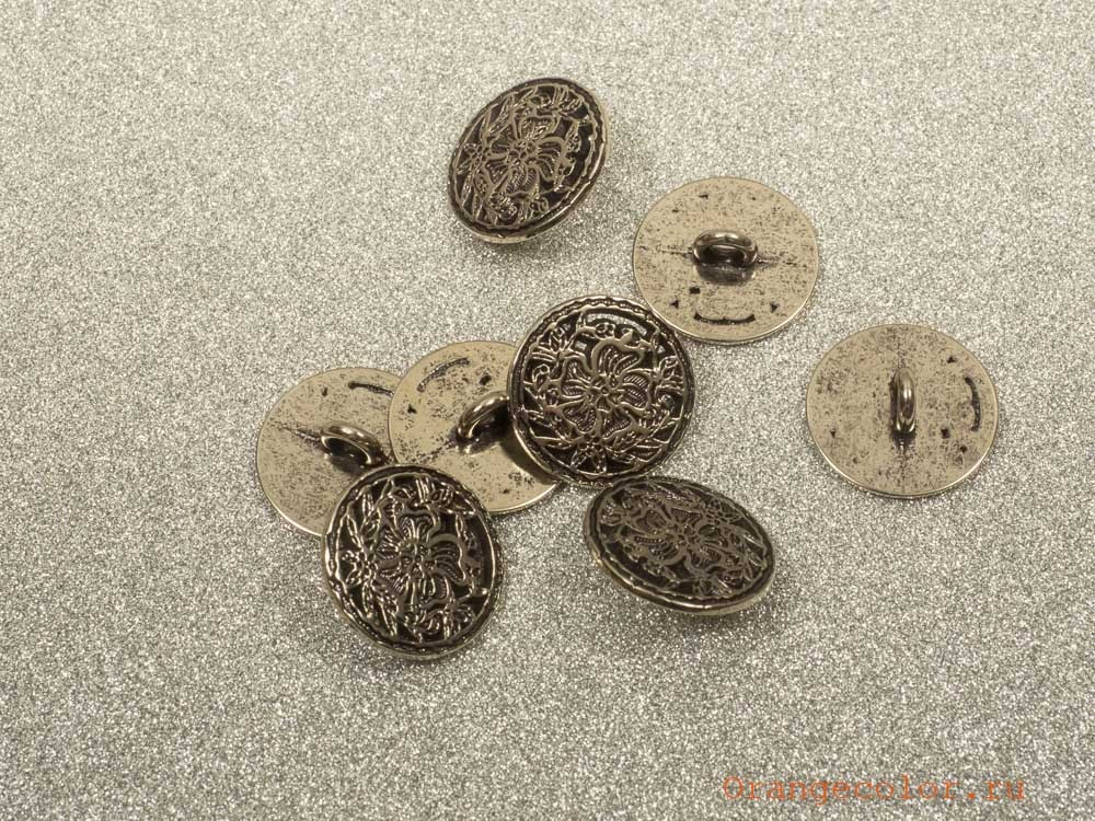 Кликните для увеличения изображения Пуговица с цветами ПУ1603-01-18