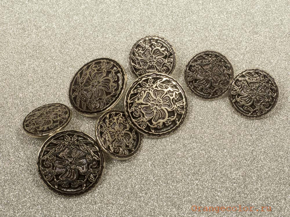 Кликните для увеличения изображения Пуговица с цветами ПУ1603-01-18