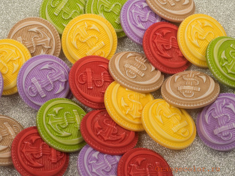 Пуговица с якорем ПУ1607-02-13