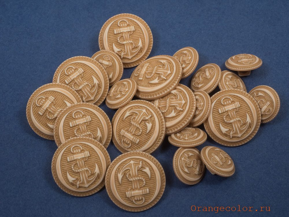 Кликните для увеличения изображения Пуговица с якорем ПУ1607-03-15