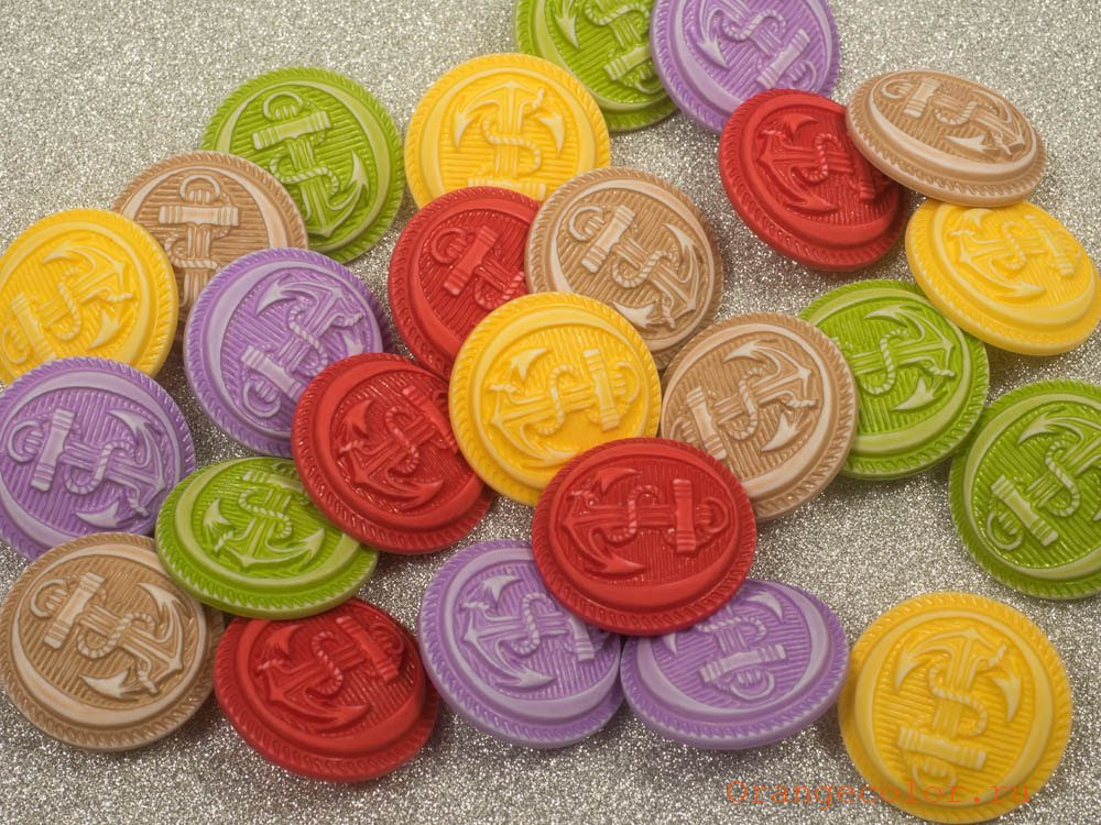 Пуговица с якорем ПУ1607-04-15