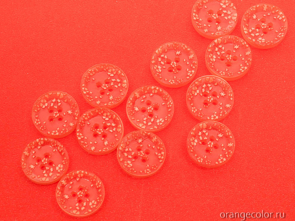 Кликните для увеличения изображения Пуговица пластиковая с цветами ПУ1639-01-15